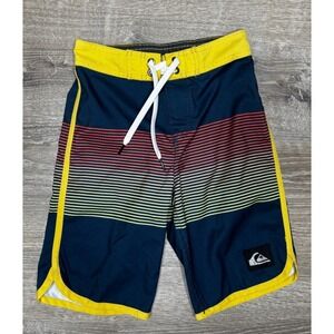 Quiksilver Boys Youth Boardshorts‎ Swim Trunks Multicolor Striped Size 6